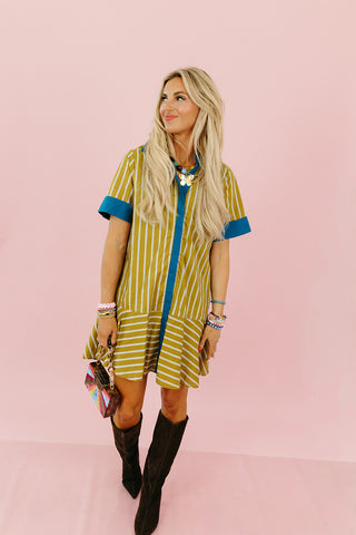 Martini Stripe Mini Dress