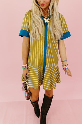 Martini Stripe Mini Dress