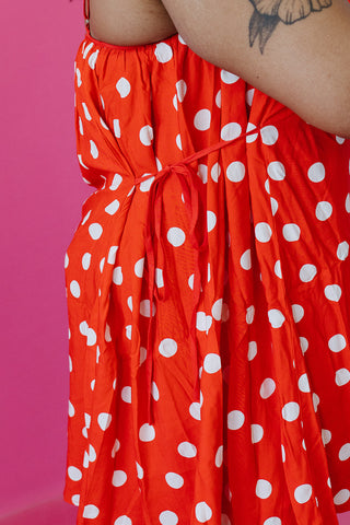 Minnie Polka Dot Mini Dress in Red/Cream