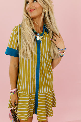 Martini Stripe Mini Dress