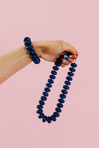Sugar Beads Necklace/Bracelet Set - Purple