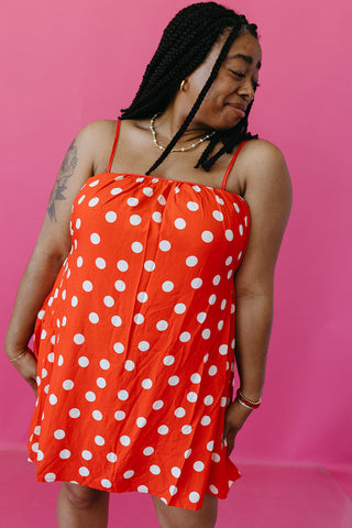 Minnie Polka Dot Mini Dress in Red/Cream