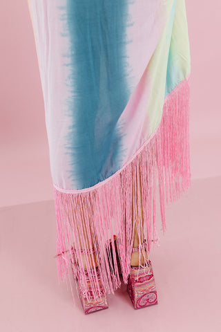 Watercolor Ruby Fringe Sarong