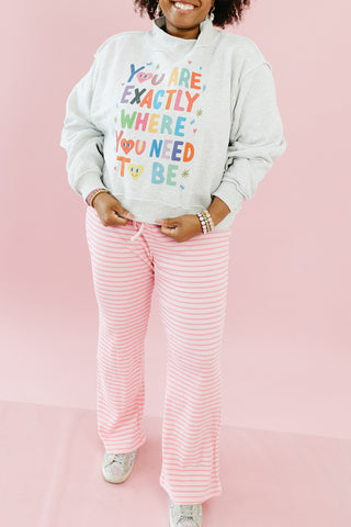 Nora Stripe Knit Pants in Ballet/Pink