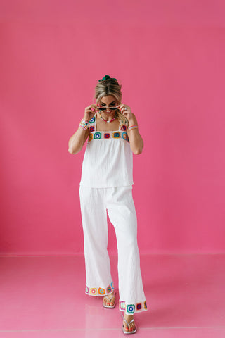 Zaria Crochet Patchwork Pant Set