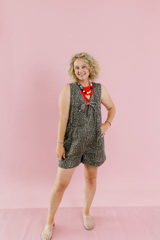 Tawnie Leopard Denim Romper