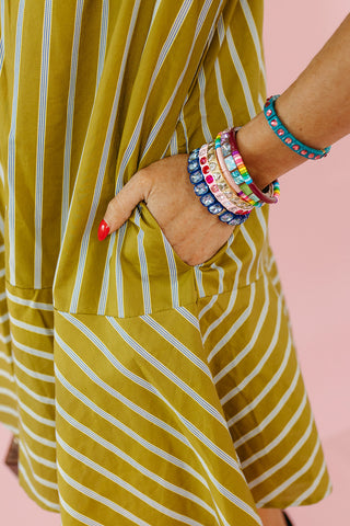 Martini Stripe Mini Dress