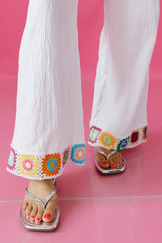 Zaria Crochet Patchwork Pant Set