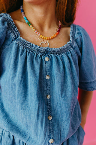 Cora Denim Romper