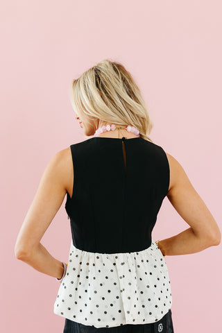 Lisa Polka Dot Peplum Top