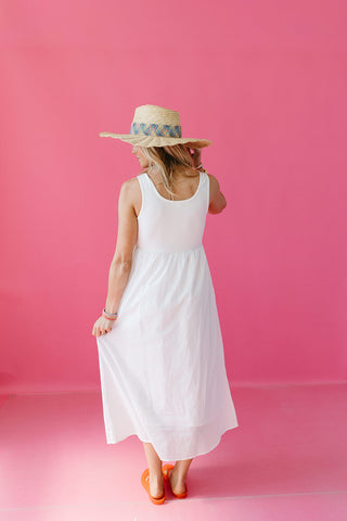 Mila Knit Button Up Midi Dress in Off White