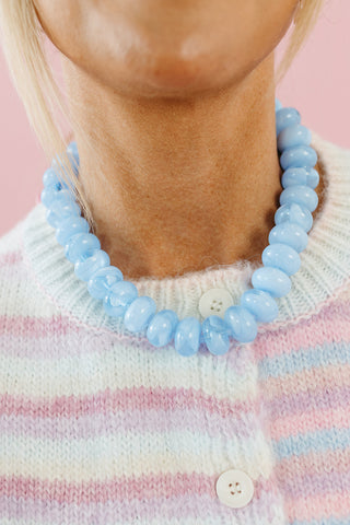 Sugar Beads Necklace Set - Baby Blue