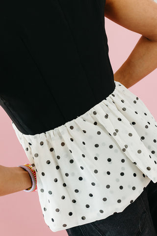 Lisa Polka Dot Peplum Top