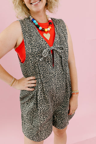 Tawnie Leopard Denim Romper