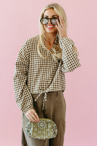 Holly Gingham Drawstring Blouse
