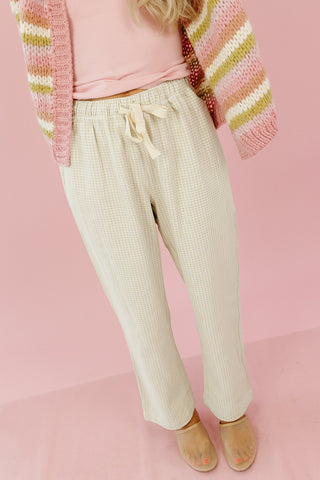 Thea Plaid Pants in Mint/Cream