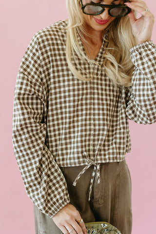 Holly Gingham Drawstring Blouse