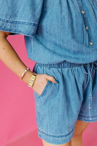 Cora Denim Romper