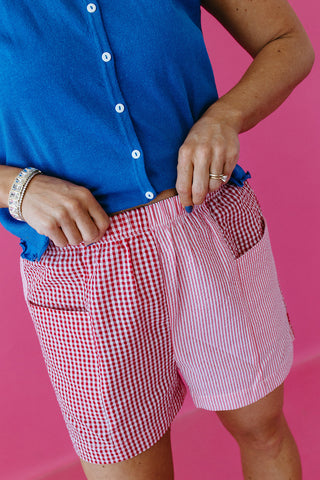 Tara Gingham Shorts in Red
