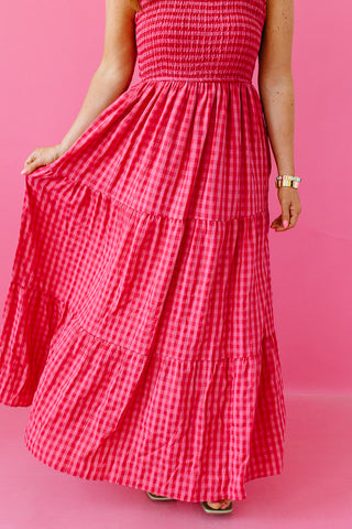 Ivy Smocked Gingham Midi Dress