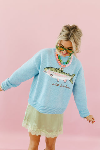 Catch & Release Embroidered Sweater