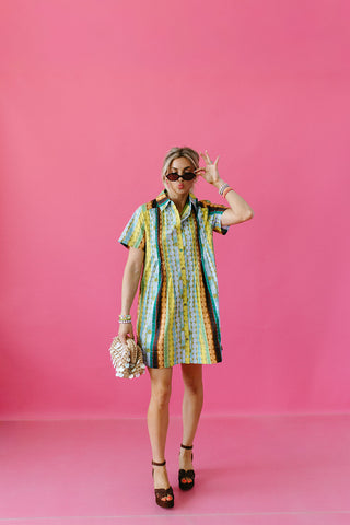 Sabrina Geometric Print Mini Dress
