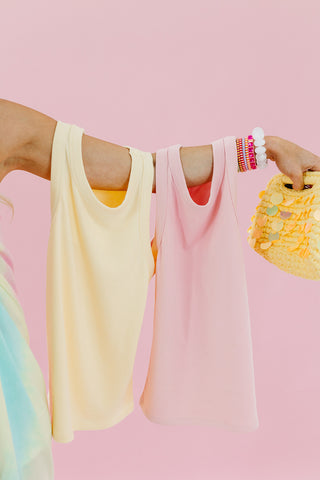Layla Ribbed Tank Top in Daisy