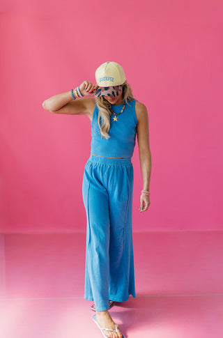 Farrah Pant Set in Coastal Blue