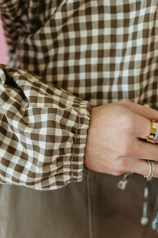Holly Gingham Drawstring Blouse