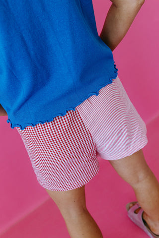 Tara Gingham Shorts in Red