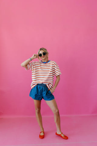 Coralee Stripe Boxy Tee