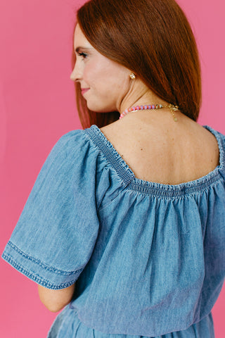 Cora Denim Romper