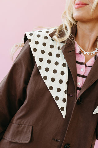 Colette Trench Coat with Polka Dot Contrast