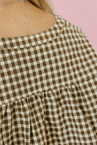 Holly Gingham Drawstring Blouse