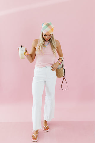 Layla Ribbed Tank Top in Pink