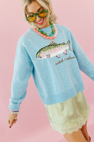 Catch & Release Embroidered Sweater