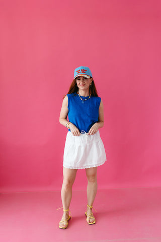 Bergen Knit Tank Top in Cobalt