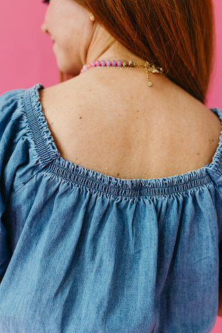 Cora Denim Romper