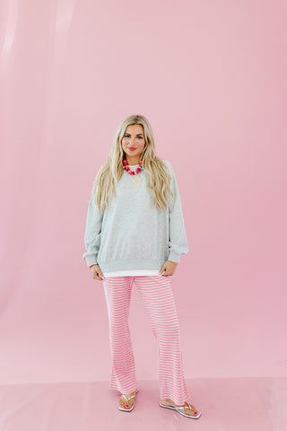Marisol Layered Sweatshirt in Grey