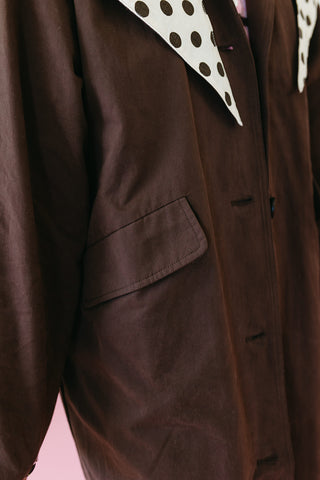Colette Trench Coat with Polka Dot Contrast