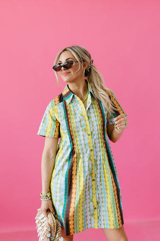 Sabrina Geometric Print Mini Dress