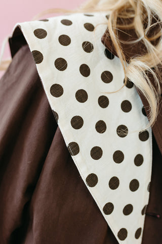 Colette Trench Coat with Polka Dot Contrast