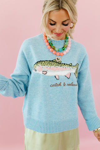Catch & Release Embroidered Sweater
