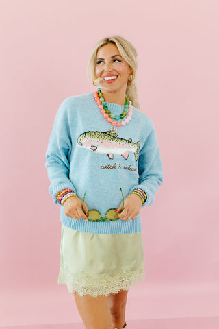 Catch & Release Embroidered Sweater