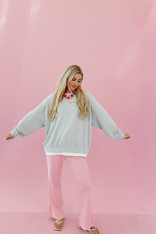 Marisol Layered Sweatshirt in Grey