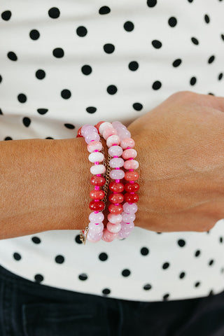 Beaded Bracelet in Pink