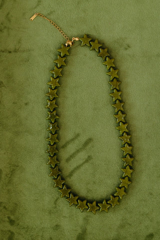 Stars Align Necklace in Olive