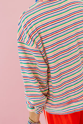 Sammie Multi Colored Pullover in Pink/Cobalt