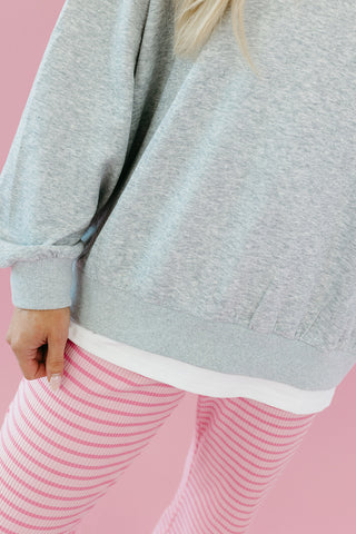 Marisol Layered Sweatshirt in Grey