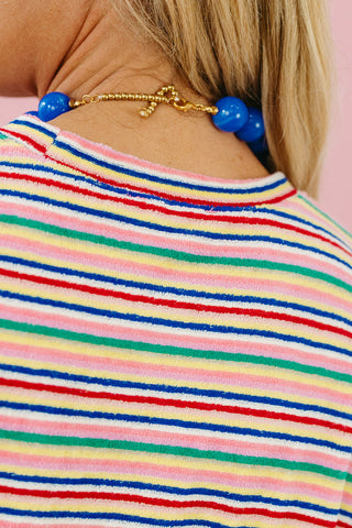 Sammie Multi Colored Pullover in Pink/Cobalt